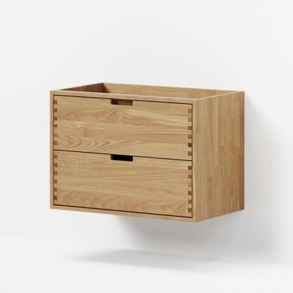 Kylpyhuonekaappi GRIBSKOV 80 cm pesualtaalla, beige/tammi/valkoinen