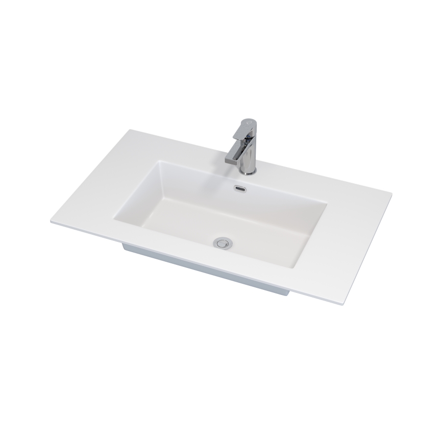 Kylpyhuonekaappi GRIBSKOV 80 cm pesualtaalla, beige/tammi/valkoinen