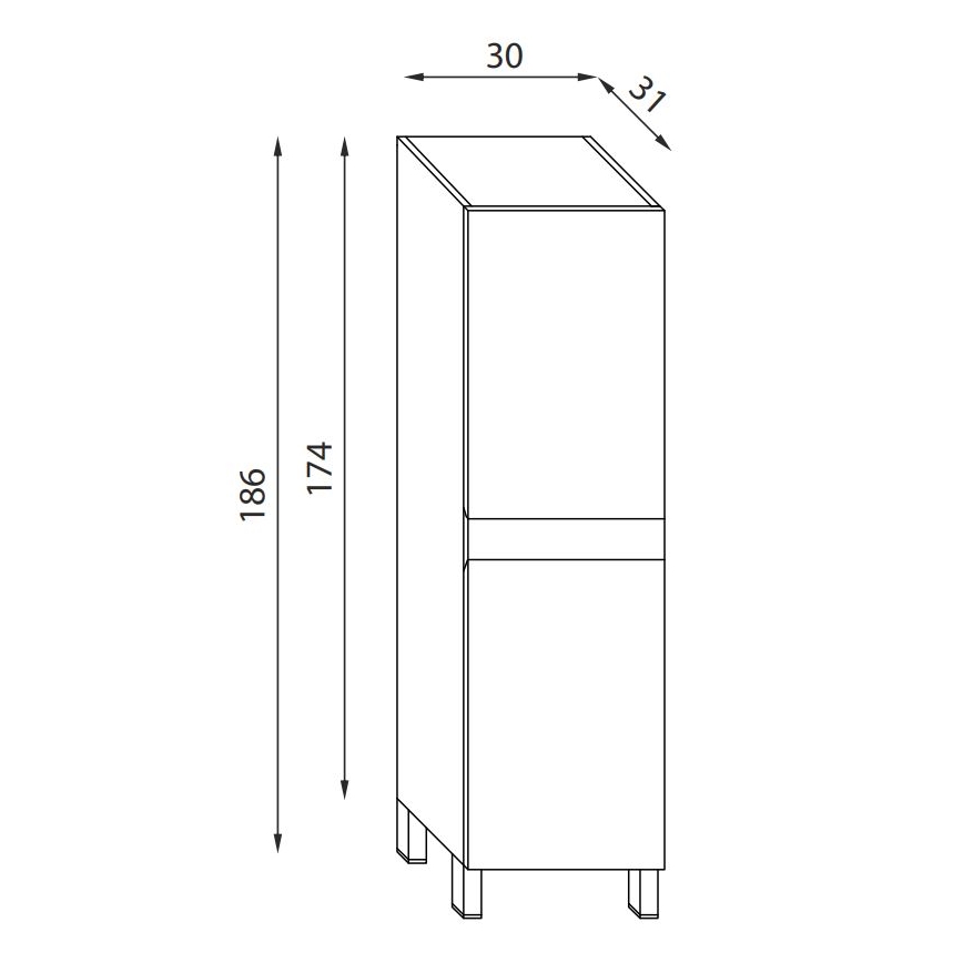 Kylpyhuonekaappi KENWOOD 186 cm, pähkinänvärinen