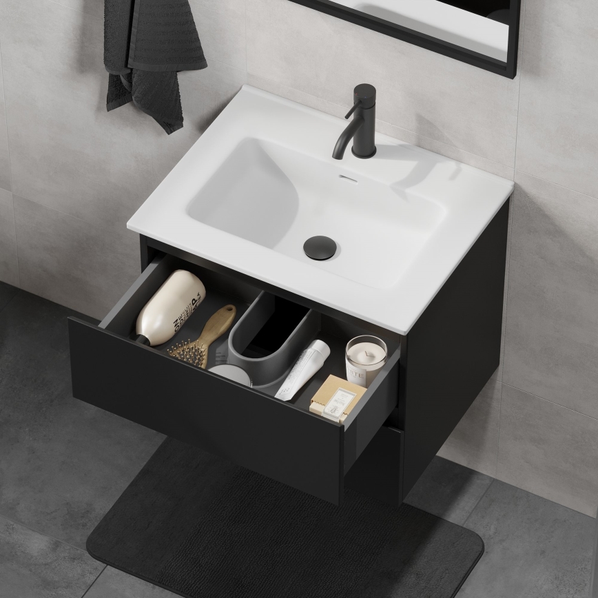Kylpyhuonekaappi pesualtaalla KENWOOD 61x52x47 cm musta/valkoinen