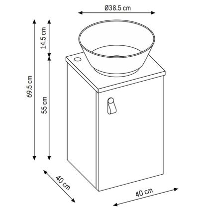 Kylpyhuonekaappi pesualtaalla TAARNHOLM, musta