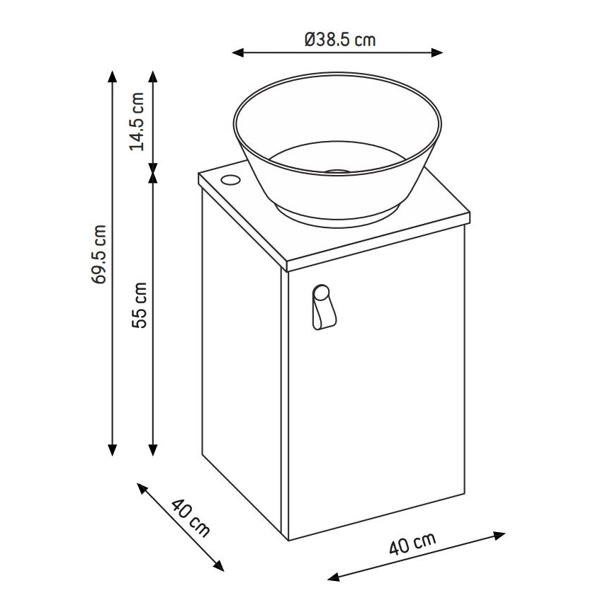 Kylpyhuonekaappi pesualtaalla TAARNHOLM, valkoinen