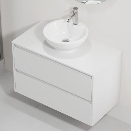 Kylpyhuonekaappi pesualtaalla TRONDHEIM/DRAMMEN 90x57x46 cm valkoinen