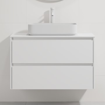 Kylpyhuonekaappi pesualtaalla TRONDHEIM/LJORDAL 90x57x46 cm valkoinen