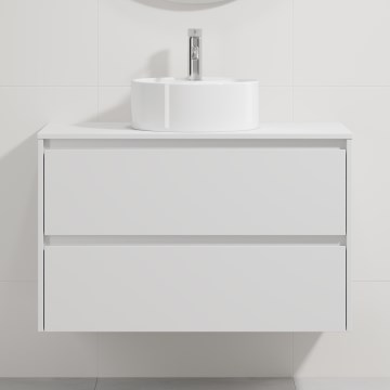 Kylpyhuonekaappi pesualtaalla TRONDHEIM/VIKEDAL 90x57x46 cm valkoinen