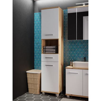 Kylpyhuonekaappi VENOM valkoinen/artisaanitammi