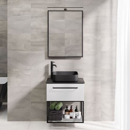 Kylpyhuonepeili BORGSTED 60x80 cm musta