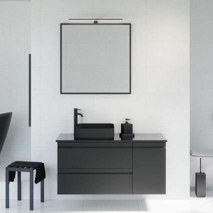 Kylpyhuonepeili BORGSTED 80x80 cm musta