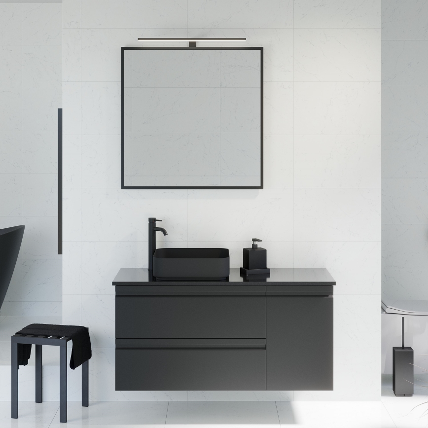 Kylpyhuonepeili BORGSTED 80x80 cm musta