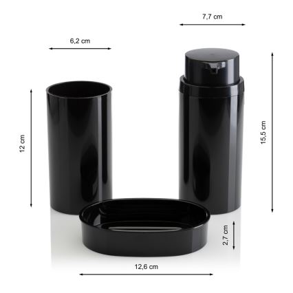 Kylpyhuonesetti CARMEN 5 kpl musta