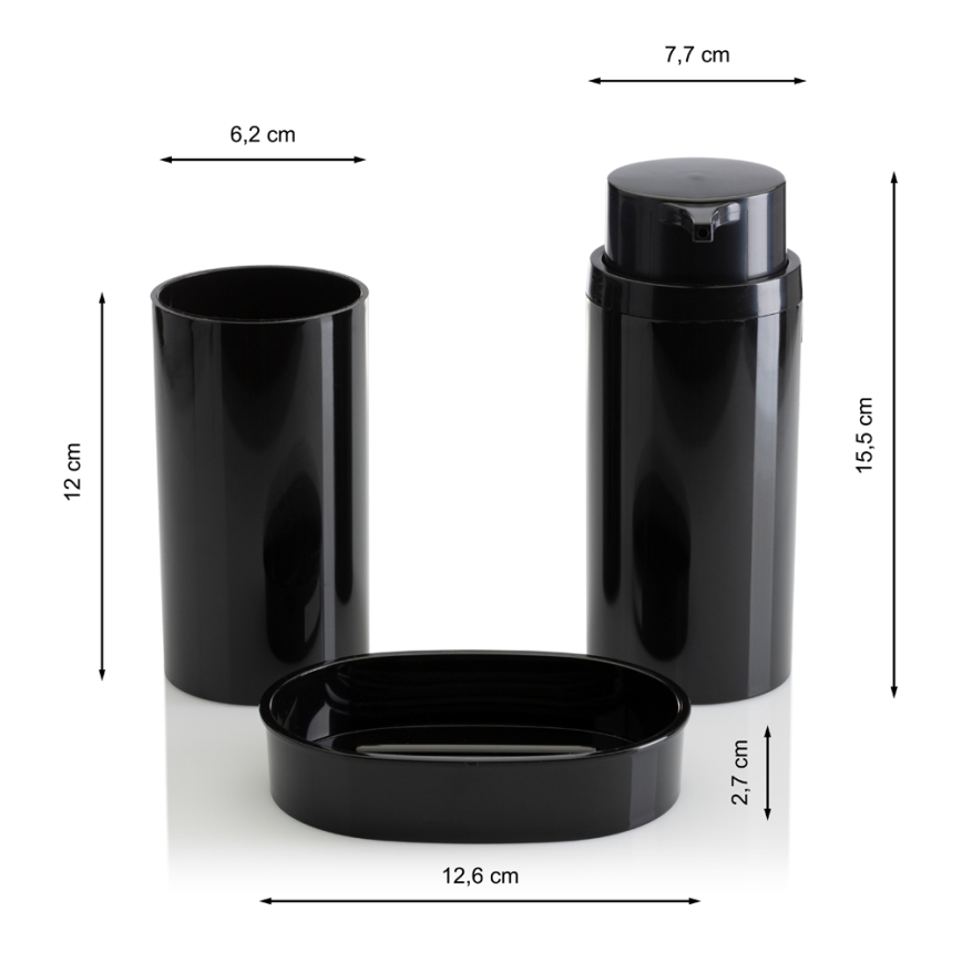 Kylpyhuonesetti CARMEN 5 kpl musta