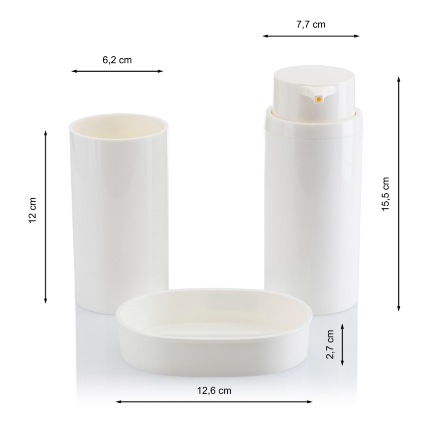 Kylpyhuonesetti CARMEN 5 kpl valkoinen