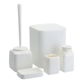 Kylpyhuonesetti CRYSTAL 5 kpl valkoinen