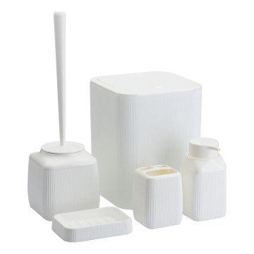 Kylpyhuonesetti CRYSTAL 5 kpl valkoinen