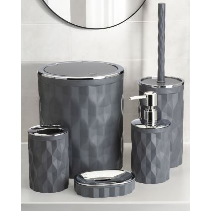 Kylpyhuonesetti REINA 5 kpl antrasiitti/kiiltävä kromi