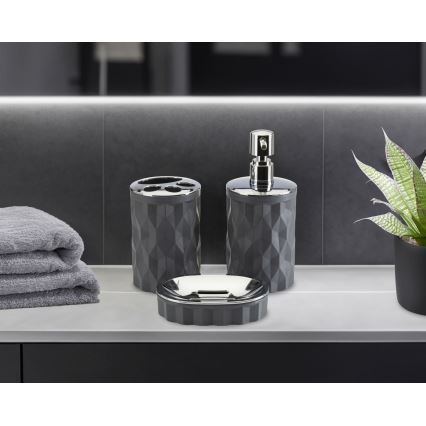 Kylpyhuonesetti REINA 5 kpl antrasiitti/kiiltävä kromi