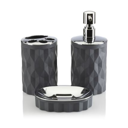 Kylpyhuonesetti REINA 5 kpl antrasiitti/kiiltävä kromi