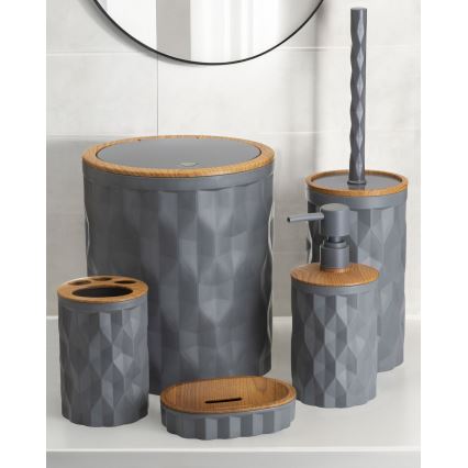 Kylpyhuonesetti REINA 5 kpl antrasiitti/ruskea