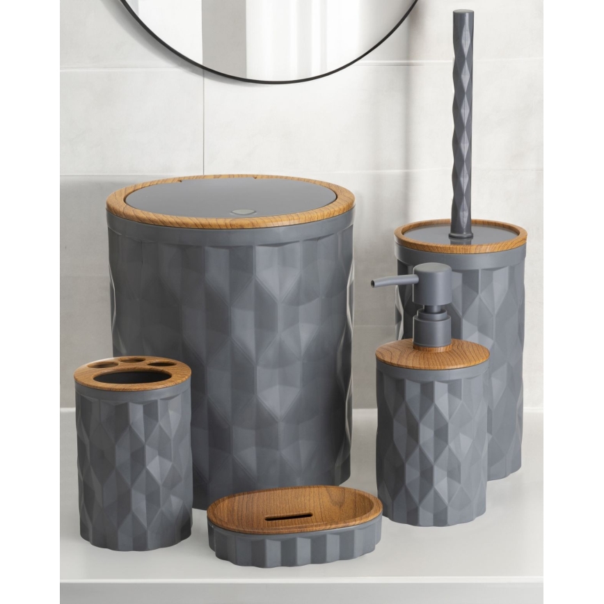 Kylpyhuonesetti REINA 5 kpl antrasiitti/ruskea