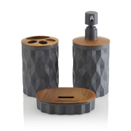 Kylpyhuonesetti REINA 5 kpl antrasiitti/ruskea