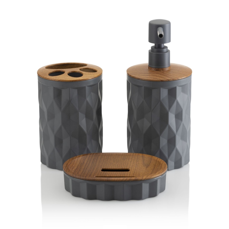 Kylpyhuonesetti REINA 5 kpl antrasiitti/ruskea