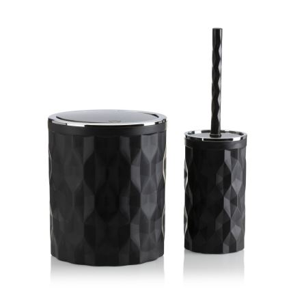 Kylpyhuonesetti REINA 5 kpl musta/kiiltävä kromi