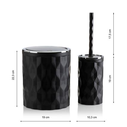 Kylpyhuonesetti REINA 5 kpl musta/kiiltävä kromi