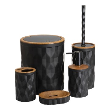 Kylpyhuonesetti REINA 5 kpl musta/ruskea