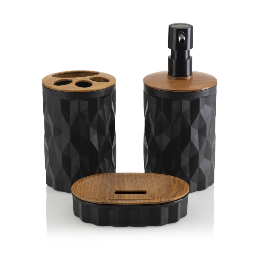 Kylpyhuonesetti REINA 5 kpl musta/ruskea