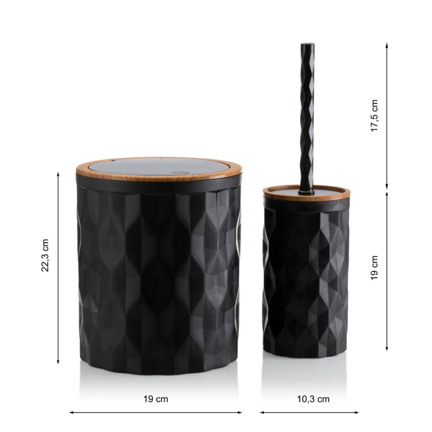 Kylpyhuonesetti REINA 5 kpl musta/ruskea