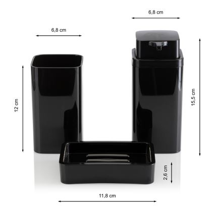 Kylpyhuonesetti SIERRA 5 kpl musta