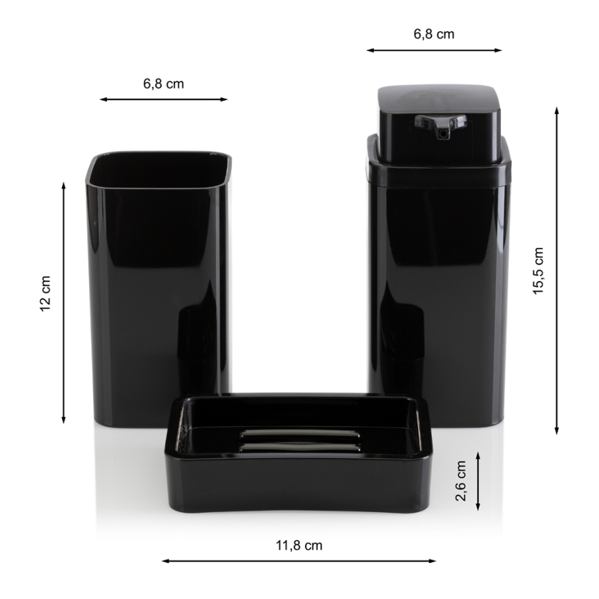 Kylpyhuonesetti SIERRA 5 kpl musta