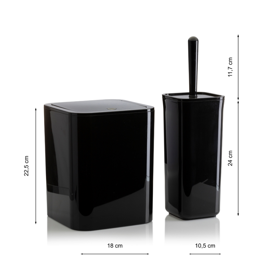 Kylpyhuonesetti SIERRA 5 kpl musta