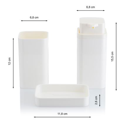 Kylpyhuonesetti SIERRA 5 kpl valkoinen