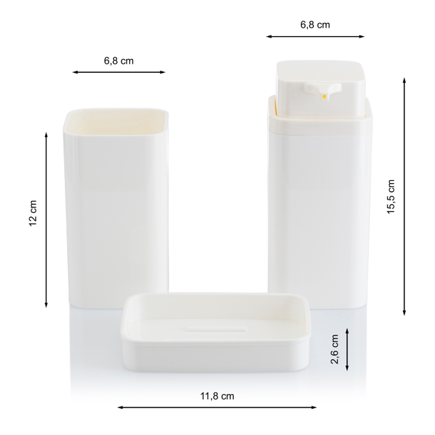 Kylpyhuonesetti SIERRA 5 kpl valkoinen