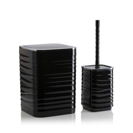 Kylpyhuonesetti WAVE 5 kpl musta/kiiltävä kromi