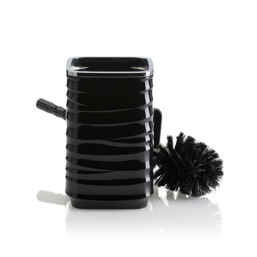 Kylpyhuonesetti WAVE 5 kpl musta/kiiltävä kromi