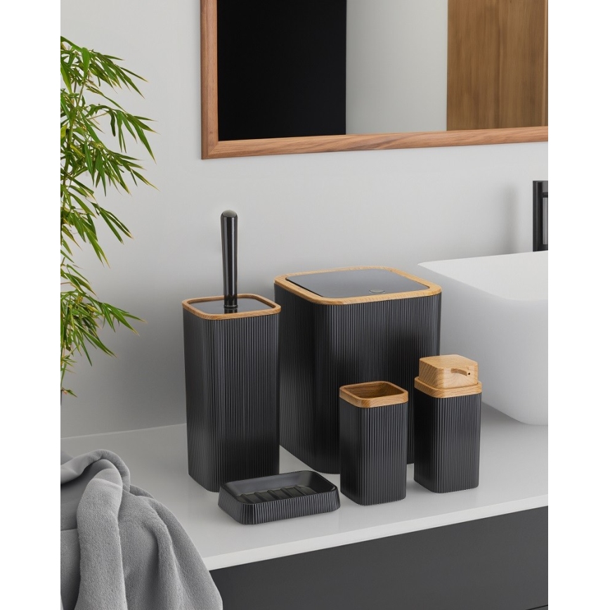 Kylpyhuonesetti ZOYA 5 kpl musta/ruskea