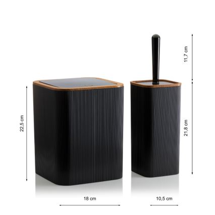 Kylpyhuonesetti ZOYA 5 kpl musta/ruskea