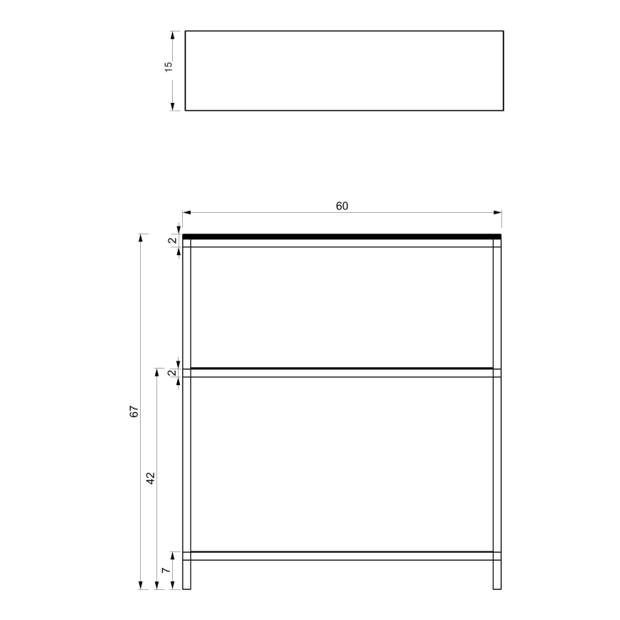 Kylpyhuoneteline 67x60 cm musta