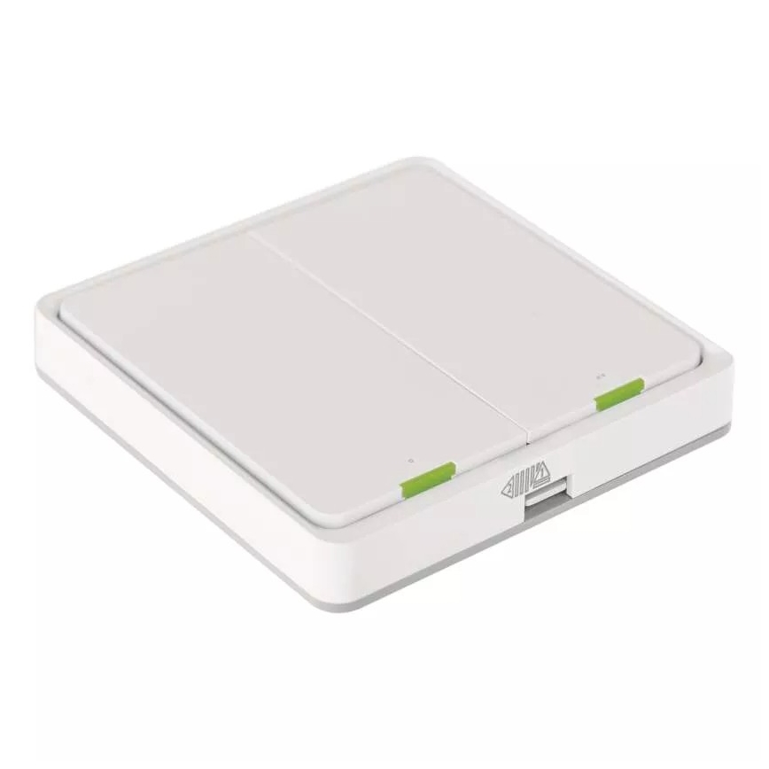 Kytkin 2-painike GoSmart 1xCR2430 Tuya valkoinen