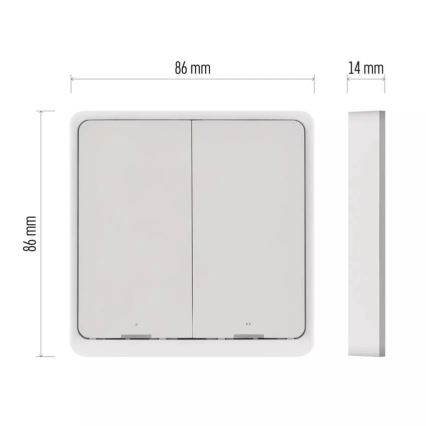 Kytkin 2-painike GoSmart 1xCR2430 Tuya valkoinen