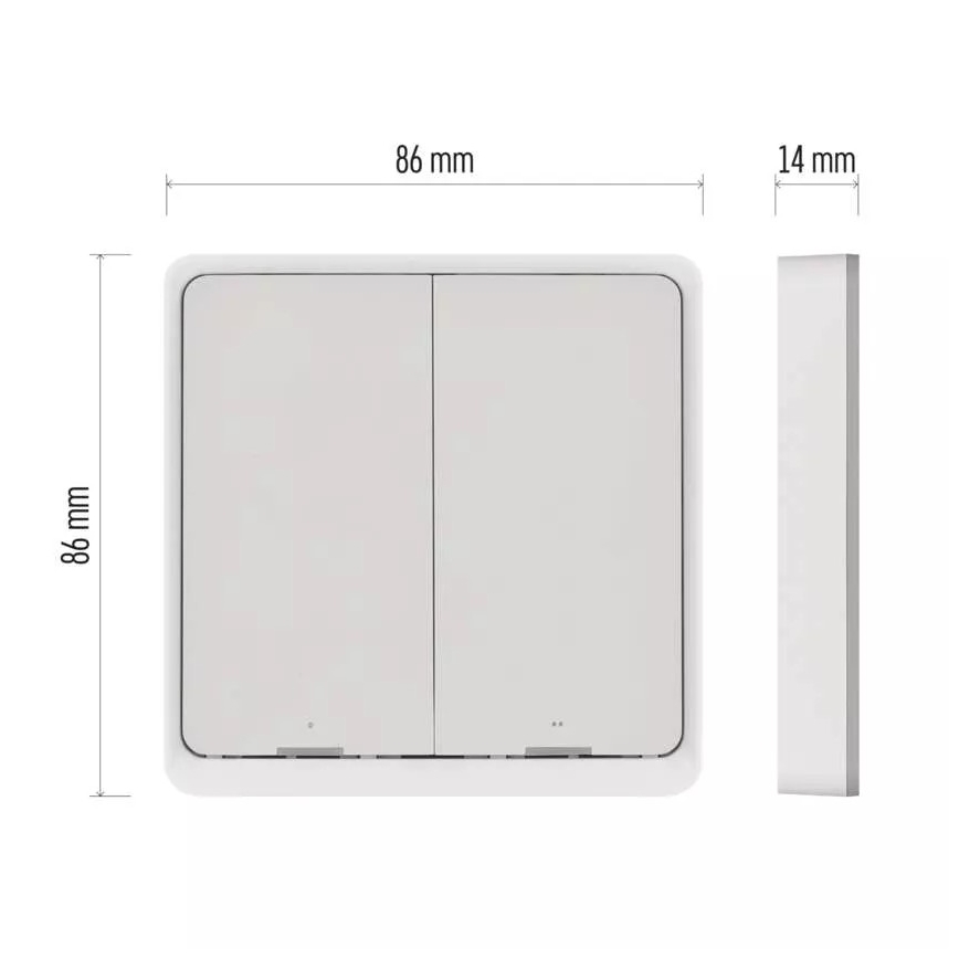 Kytkin 2-painike GoSmart 1xCR2430 Tuya valkoinen