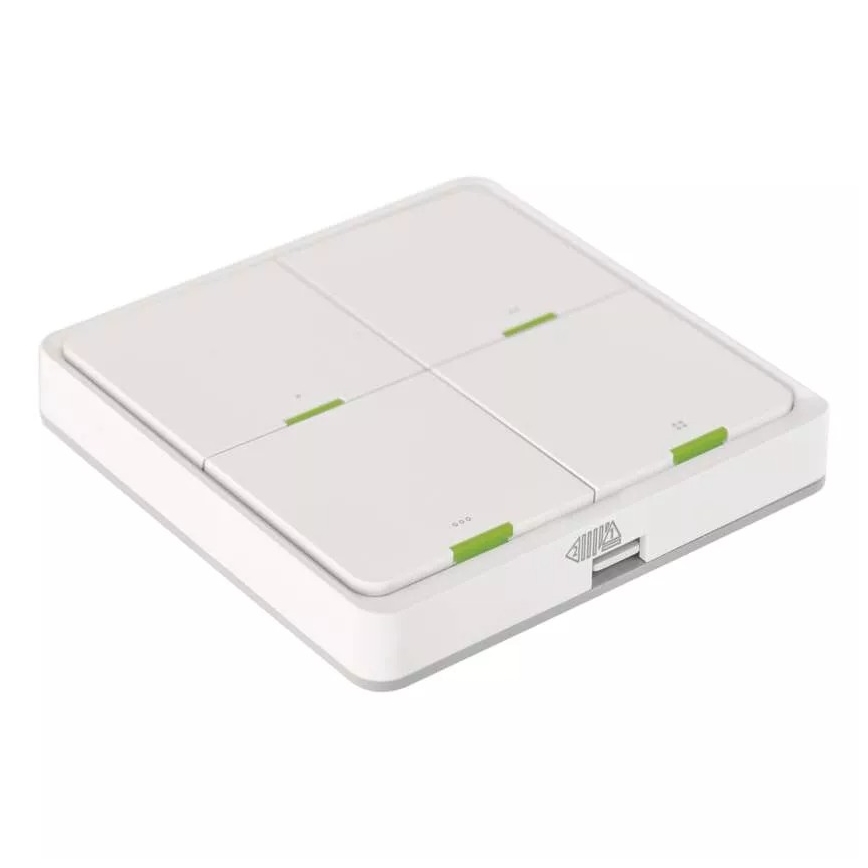 Kytkin 4-painike GoSmart 1xCR2430 Tuya valkoinen