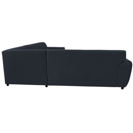 L-mallinen vuoteeksi avattava kulmasohva säilytystilalla VISEU, oikeanpuoleinen, antrasiitti/musta