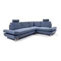 L-muotoinen avattava verhoiltu kulmasohva AVESTA, oikeanpuoleinen, sininen, säilytystilalla