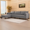L-muotoinen kulmasohva KORFU, harmaa, vasen