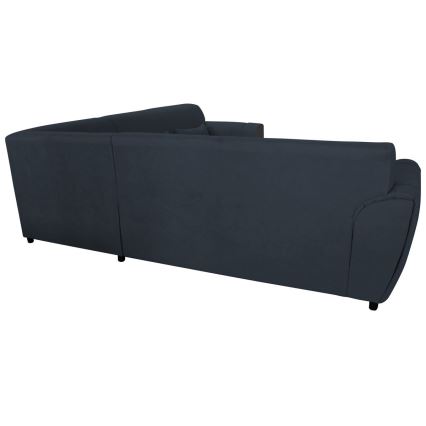 L-muotoinen vuoteeksi avattava kulmasohva VISEU, vasen, antrasiitti/musta