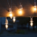 Laajennettava LED-ulkojouluvaloketju CONE FILAMENT 20xE10 14m läpinäkyvä/lämmin valkoinen IP44, Valmistettu Tšekissä