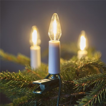 Laajennettava LED-ulkojouluvalosarja FELICIA FILAMENT 20xE10 14m läpinäkyvä/lämmin valkoinen IP44, Valmistettu Tšekissä